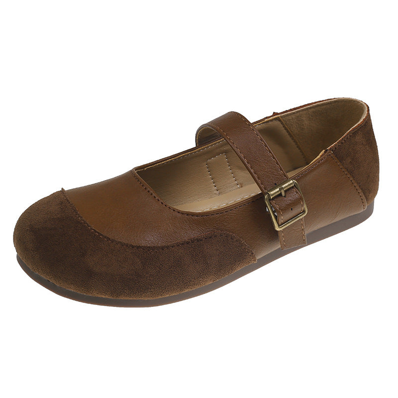 Damen schicke Ballerinas mit verstellbarem Riemen und elegantem Wildlederbesatz EB