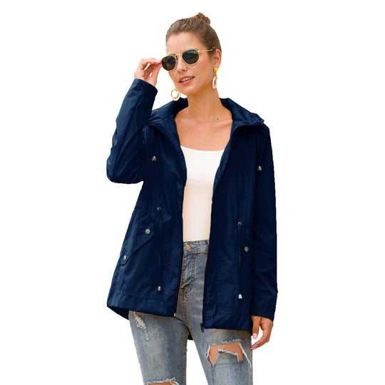Damen leichte Übergangsjacke mit verstellbarem Taillenzug und praktischen Taschen EB