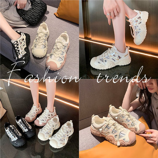 Damen Sportliche Sneakers mit atmungsaktiven Netz-Einsätzen von EB