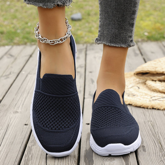 Damen Atmungsaktive Slip-On Sneakers mit elastischem Einsatz EB