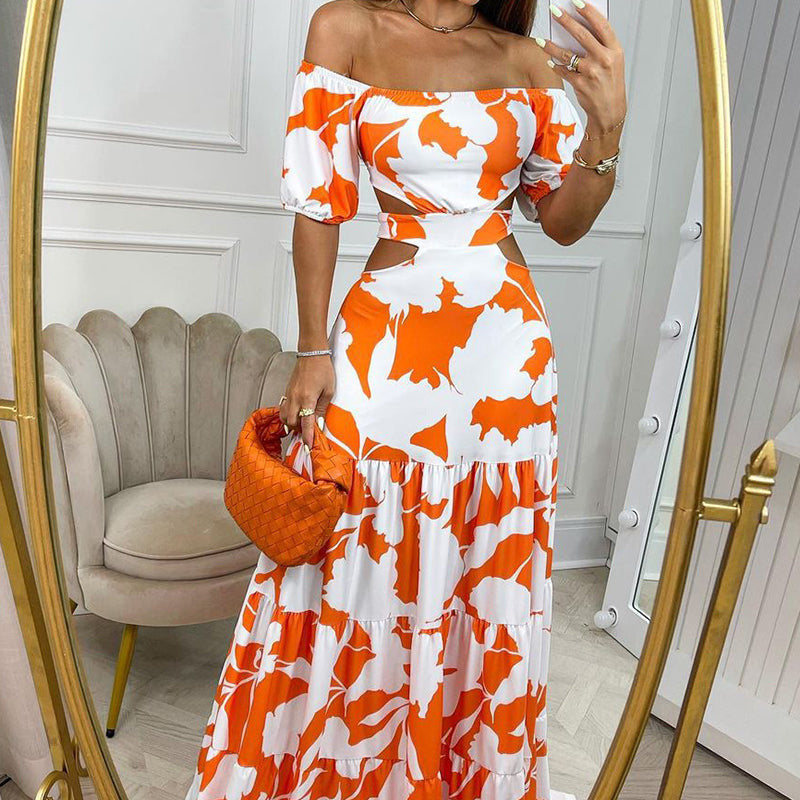 Damen Sommerliches Maxikleid mit Cut-Outs und floralem Design EB