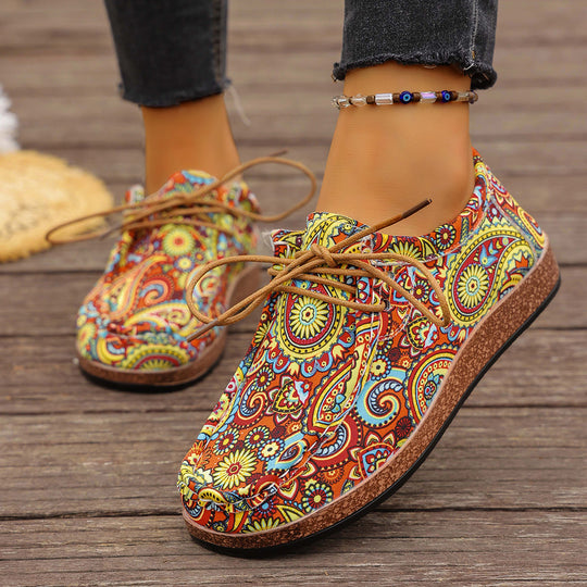Damen modische und komfortable Sneaker mit buntem Design EB