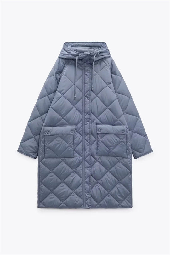 Damen gesteppte Übergangsjacke mit Kapuze und praktischen Taschen EB 1759483144