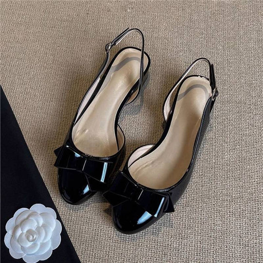 Damen Slingback Ballerinas mit dekorativer Schleifenverzierung EB
