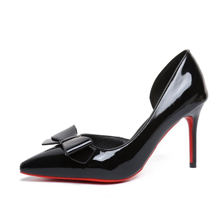 Damen elegante Pumps mit zierlichem Schleifenakzent EB