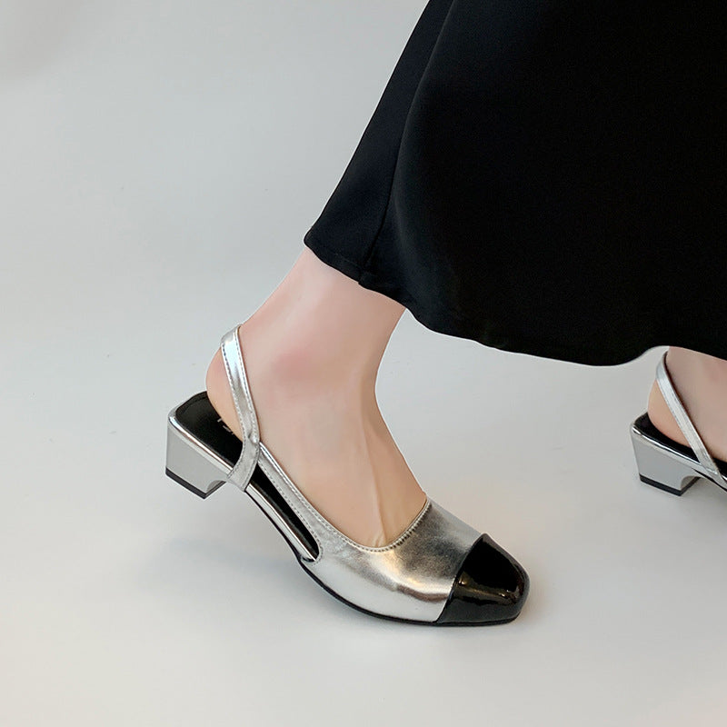 Damen Sling-Pumps mit glänzender Oberfläche und eleganter Fußbettgestaltung EB