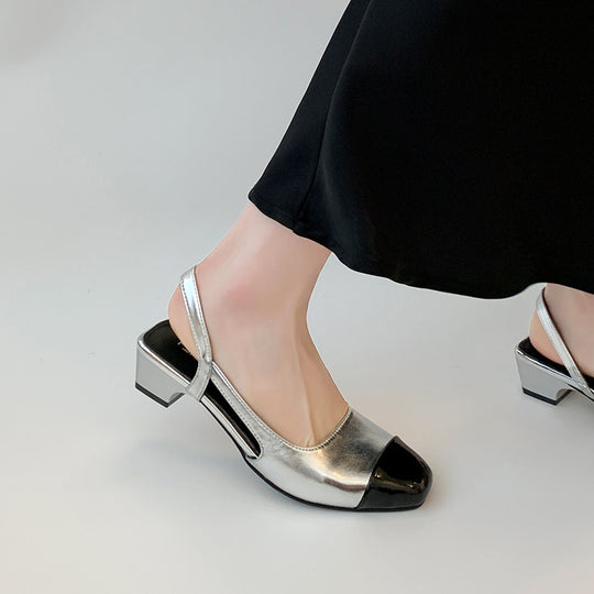 Damen Sling-Pumps mit glänzender Oberfläche und eleganter Fußbettgestaltung EB