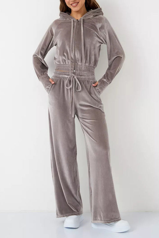 EB | Minimalismus Fleece Kapuzenpullover und Jogginghose Zweiteiler Satz