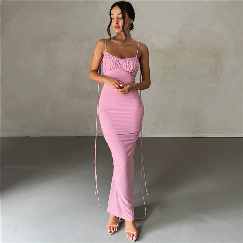 Damen Figurbetontes Maxikleid mit Raffungen EB
