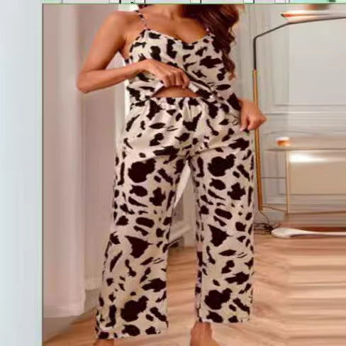 Damen Oberteil und weite Hose im modernen Tiermuster EB