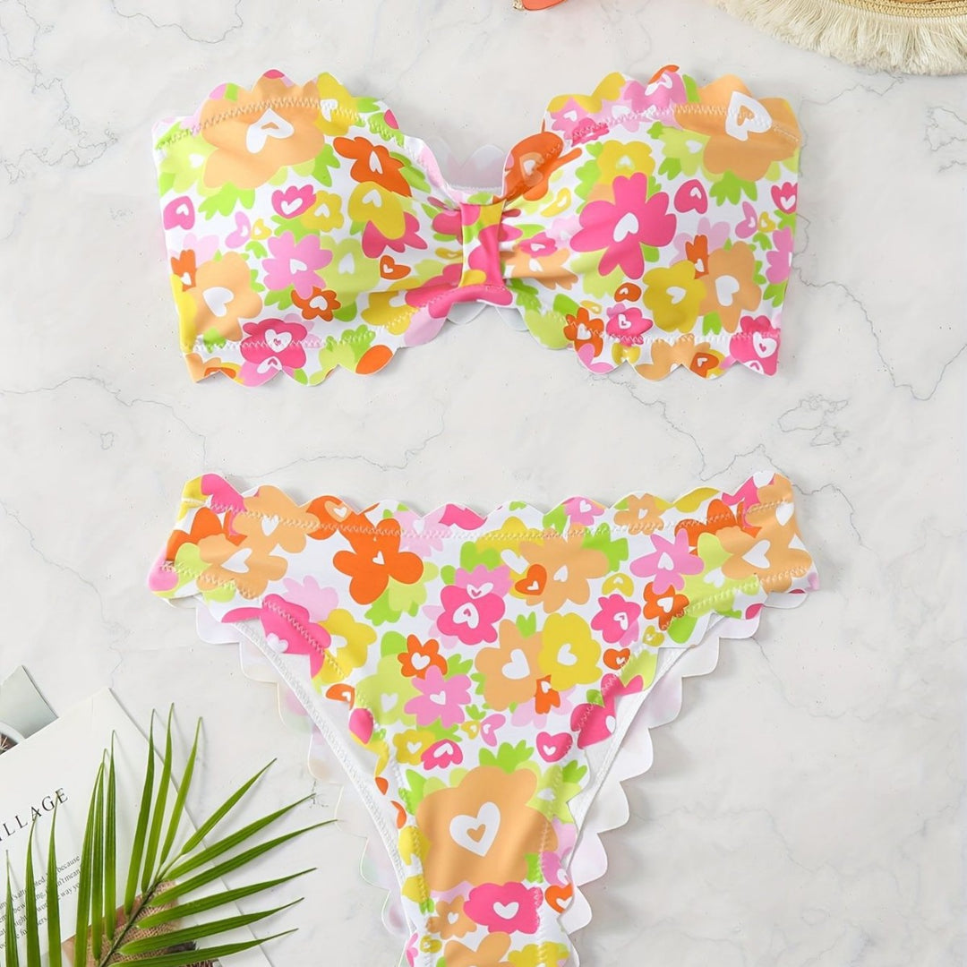 Damen Bikini-Set mit floralem Muster EB
