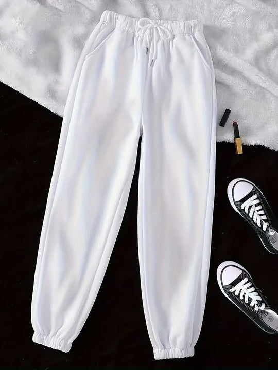 Damen Bequeme Freizeit-Hose mit Gummizug und seitlichen Taschen EB