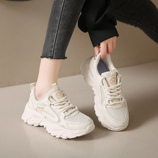Damenmodische Sport-Sneaker mit atmungsaktiver Mesh-Oberfläche und stoßdämpfender Sohle EB