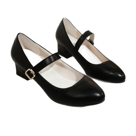 Damen elegante Mary Jane Pumps mit modischer Schnalle EB