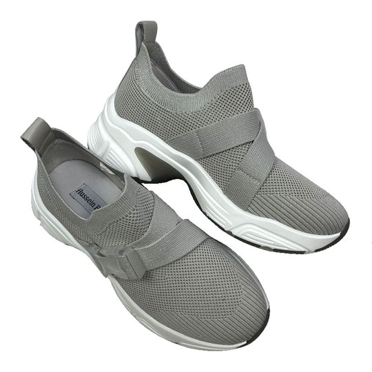 Damen Sportliche Slip-On Sneakers mit elastischem Halteband EB