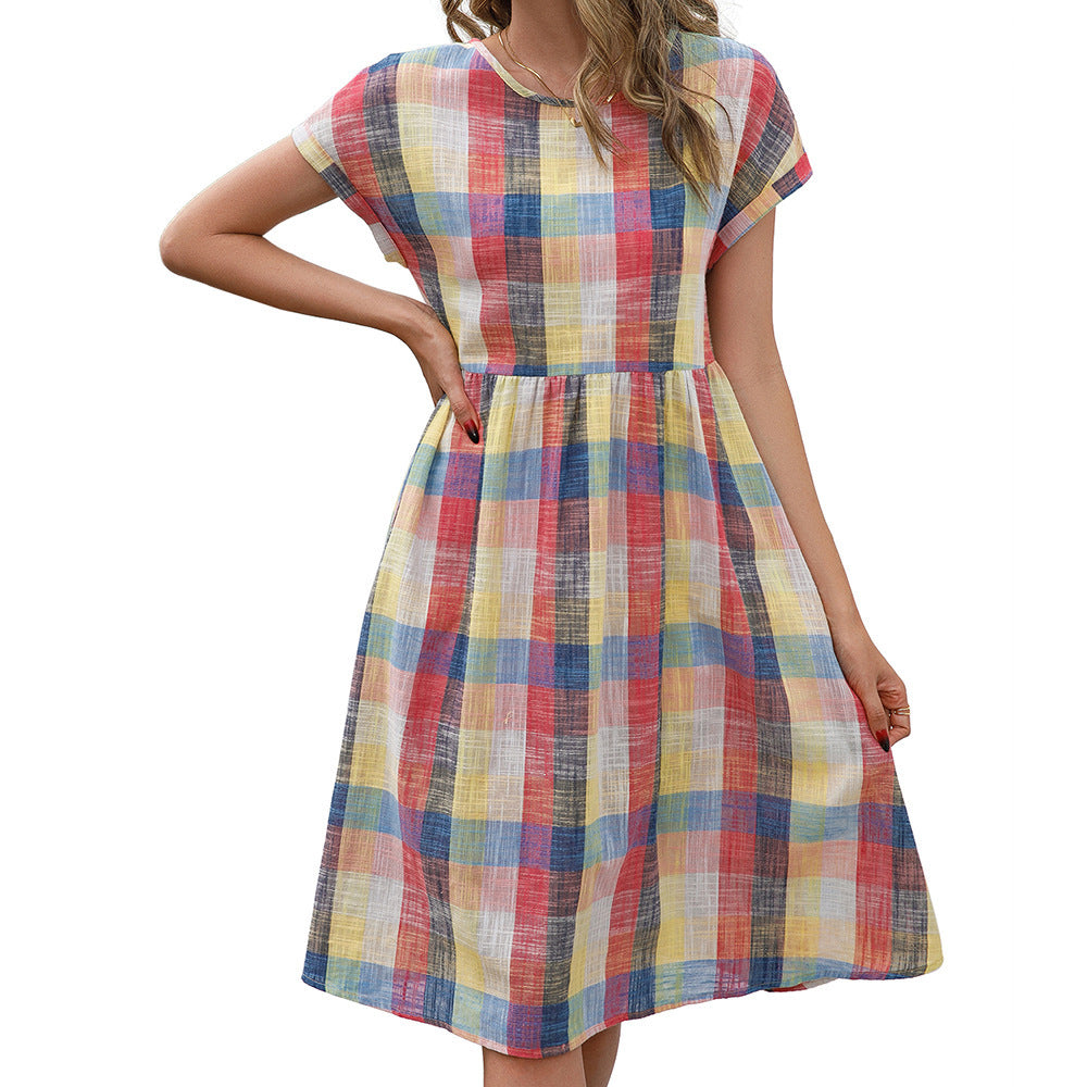 Damen Karofreizeitkleid aus luftiger Baumwolle mit bequemer Passform EB