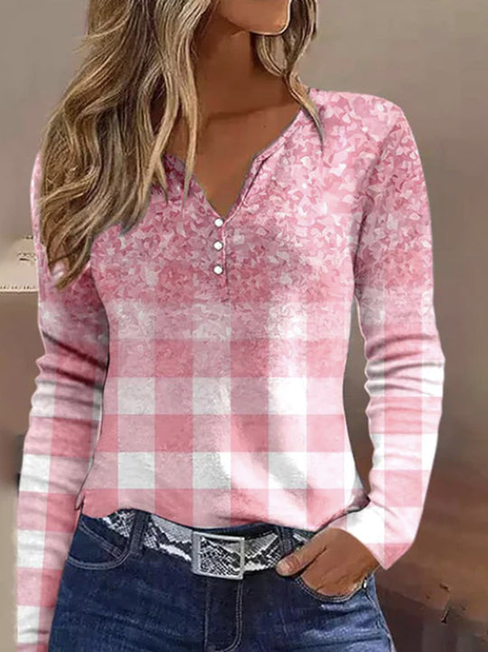 Damen Langarmshirt mit Knopfdetails EB