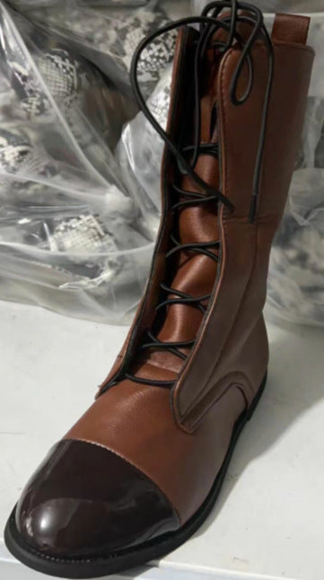 Damen nan elegante Schnür-Boots mit Kappenzehen, verziertem Schnürdetail und praktischen Zugschlaufen EB