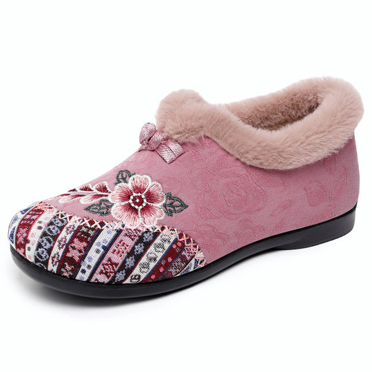 Damen Kuschelige Hausschuhe mit floralem Design EB