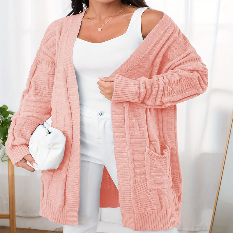 Damen Strickjacke mit strukturiertem Muster und praktischen Taschen EB