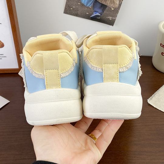 Damen Modische Sneaker mit elastischen Schnürsenkeln und geschäumter Sohle EB