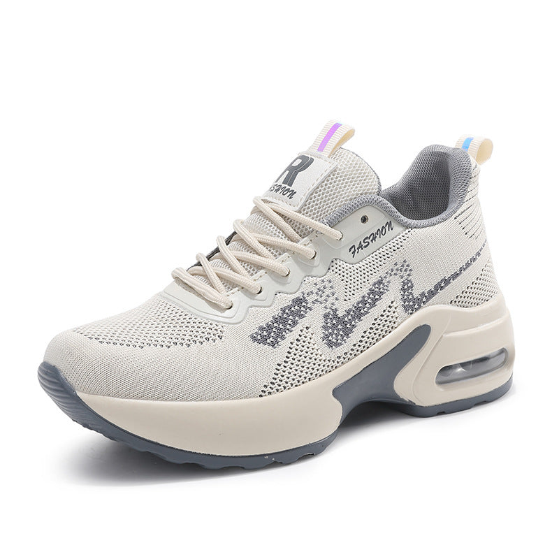 Damen nan modischer Strick-Fitness-Sneaker mit ergonomischer Rocker-Sohle und integrierter Dämpfungskammer EB