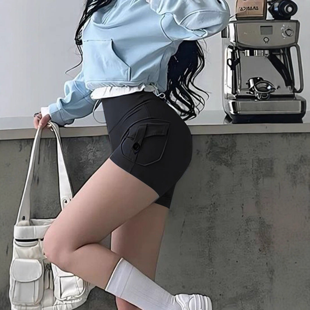 Damen Sportliche Shorts mit praktischen Seitentaschen und elastischem Bund EB