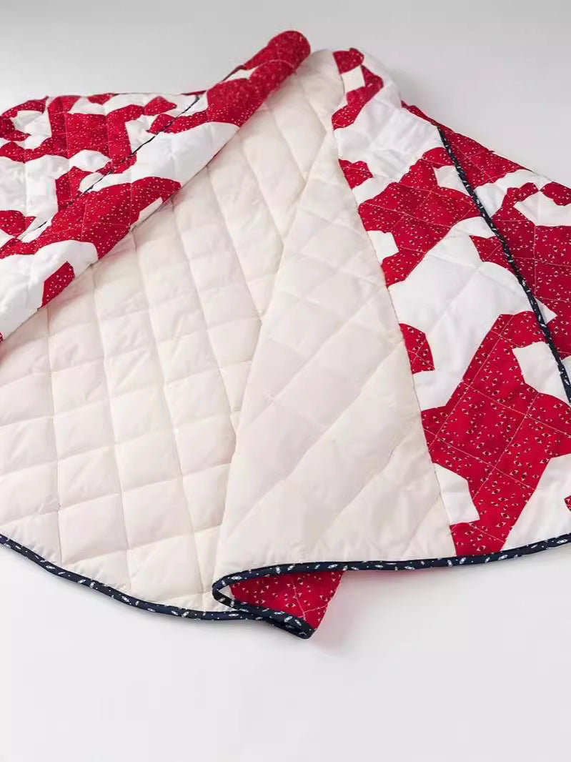 Damen gestepptes Überwurfjacke mit modernem Grafikdesign und großzügigen Taschen EB