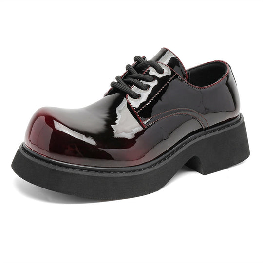 Damen Hochglänzende Schnürschuhe mit dicker Sohle und modischem Design EB