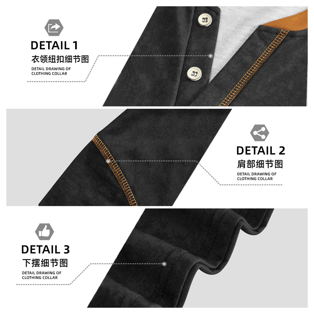 Herren nan lässiges Kurzarm-Grandadshirt mit kurzer Knopfleiste, Kontrastpaspel und weichgewaschener Struktur EB