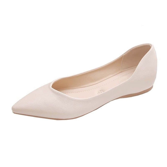 Damen Elegante Ballerinas aus hochwertigem Leder mit modischem V-Ausschnitt EB