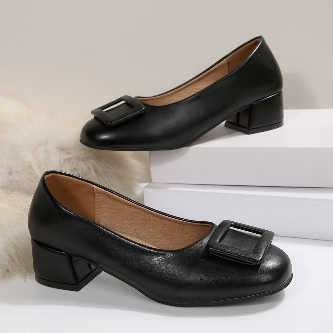 Damen elegante Ballerinas mit modischem Schnallen-Detail EB