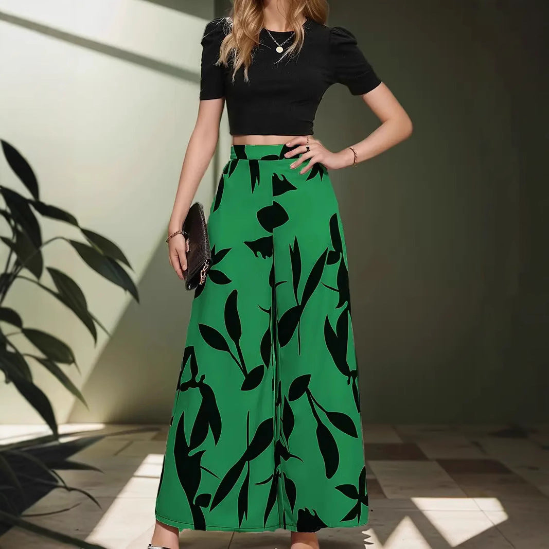 Damen Palazzohosen mit floralem Muster EB