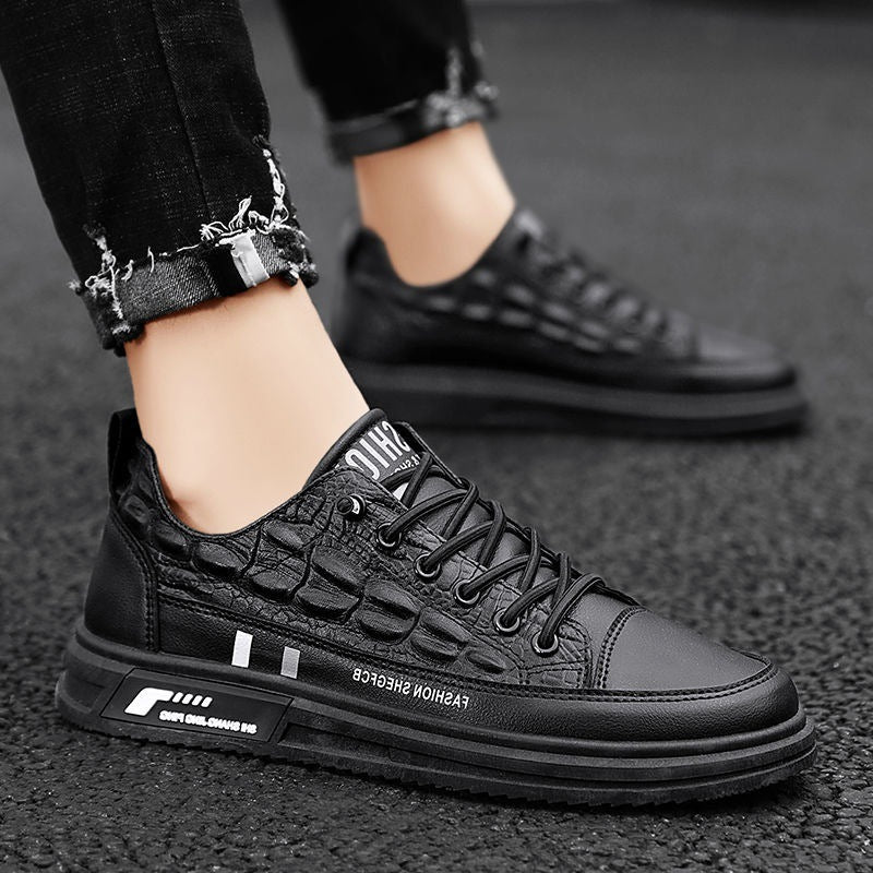 Herren Leder Sneakers mit minimalistischen Design und rutschfester Sohle EB