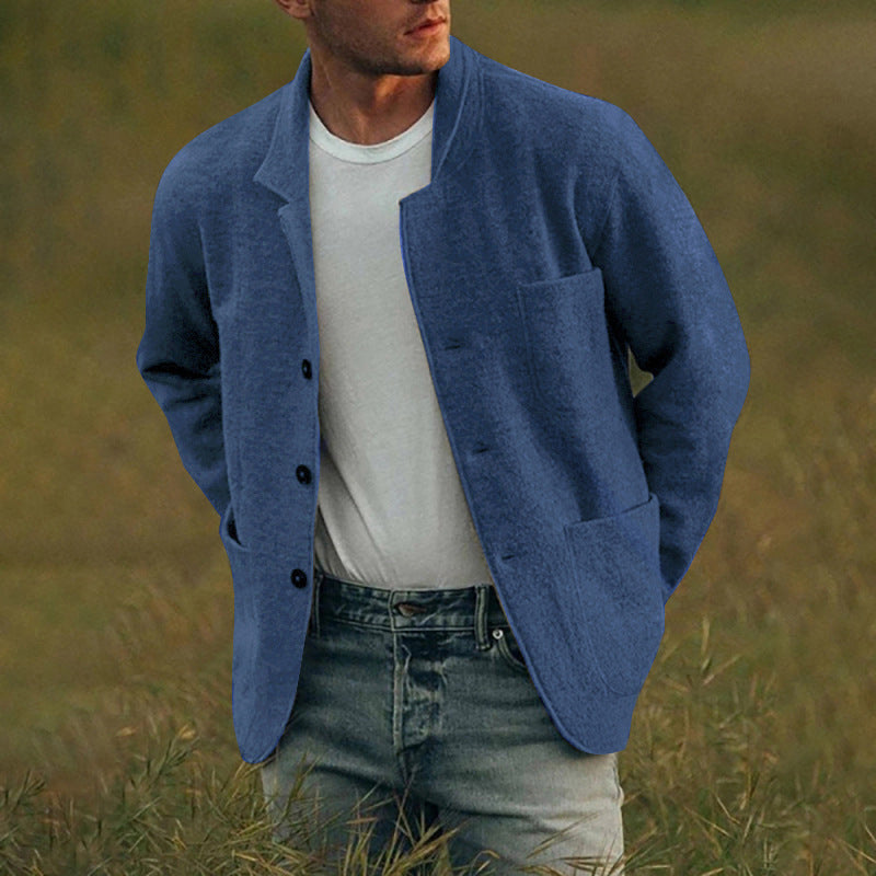 Herren lässige Wolljacke mit modernem Schnitt und praktischen Taschen EB