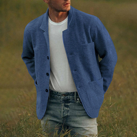 Herren lässige Wolljacke mit modernem Schnitt und praktischen Taschen EB