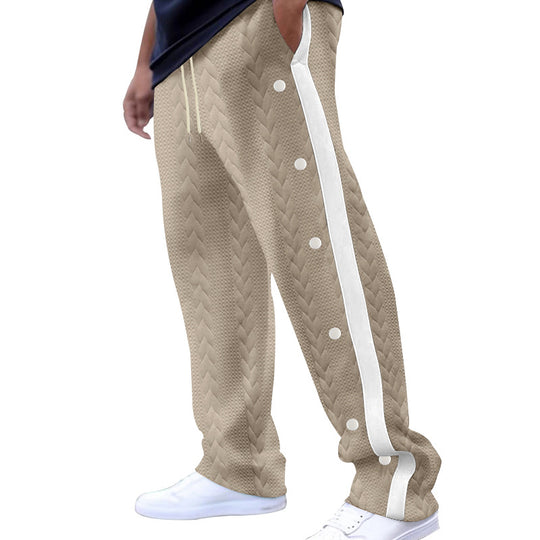 Herren Sportliche Freizeithose mit innovativem Knopfdesign und elastischem Bund EB