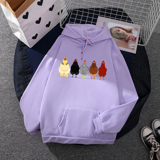 Damen nan oversized Kapuzenpullover mit Kängurutasche und süßem Avocado‑Toast-Print EB