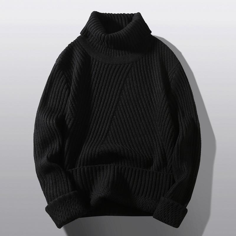 Damen Grobstrick-Rollkragenpullover mit aufwendigem Rippmuster EB