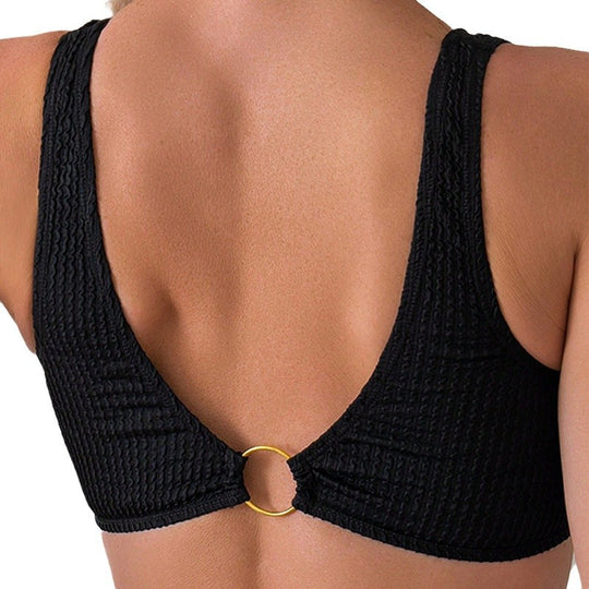 Damen Sport-Bikini mit hohem Taillenschnitt und modischem Gürteldetail EB