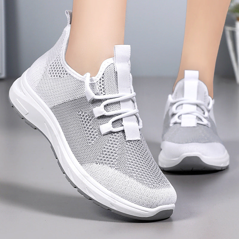 Damen atmungsaktive Laufschuhe mit elastischen Schnürsenkeln EB
