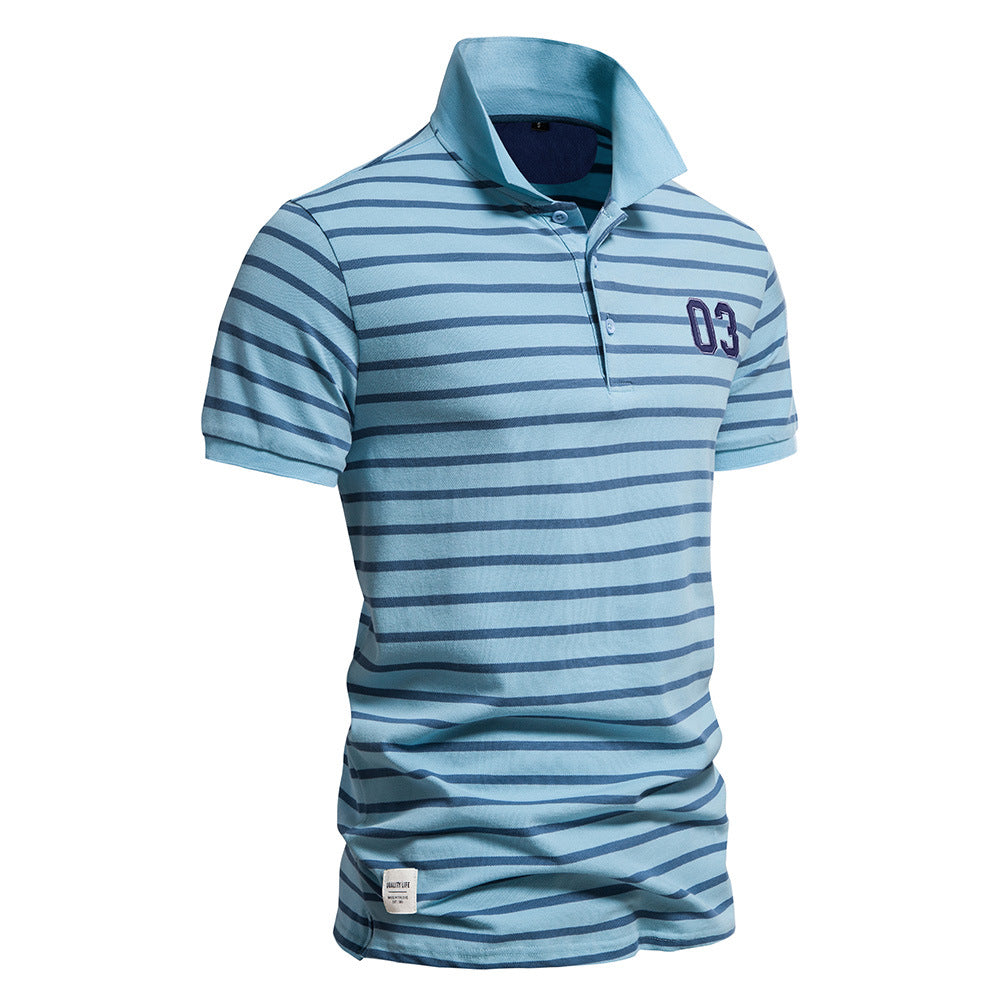 Herren Polo-Shirt mit modischem Streifenmuster und bequemem Schnitt EB