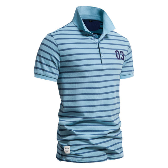 Herren Polo-Shirt mit modischem Streifenmuster und bequemem Schnitt EB