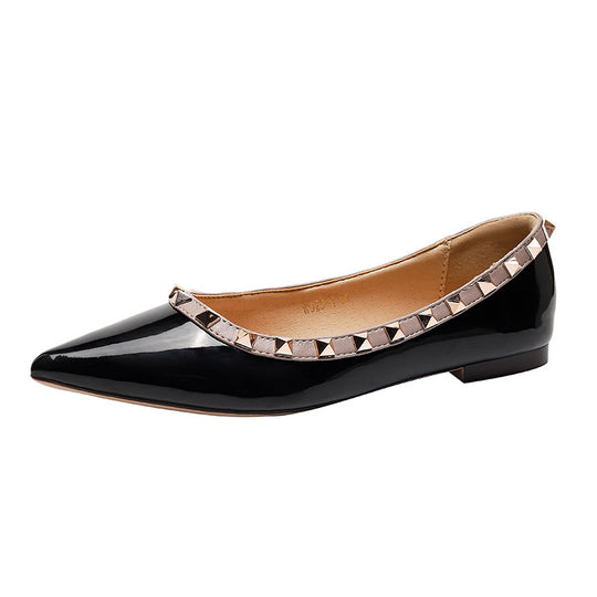 Damen Elegante Ballerinas mit modischen Nietenverzierungen EB