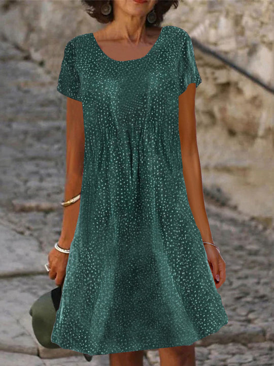 Damen lässiges Sommerkleid mit modernen Mustern und femininem Schnitt EB