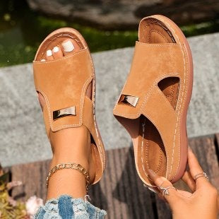 Damen Modische Slipper mit elegantem Riemendetail EB
