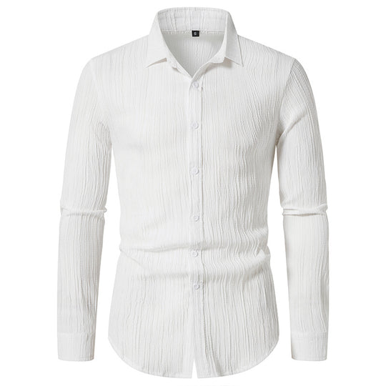 Herren Langarmhemd mit strukturiertem Design und moderner Passform EB