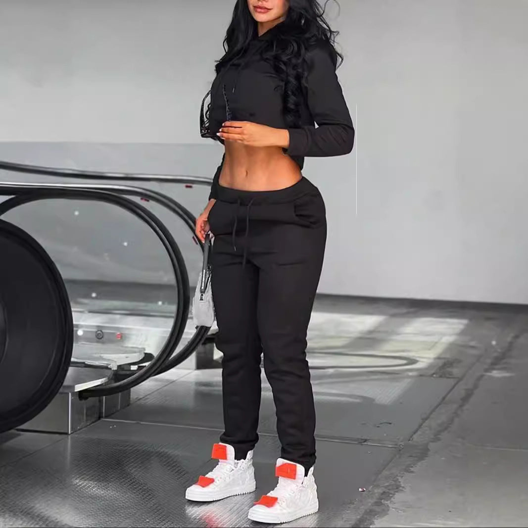 Herren nan sportliches Jogginganzug-Set mit Kapuzenpullover Kängurutasche und schmal zulaufender Jogginghose EB