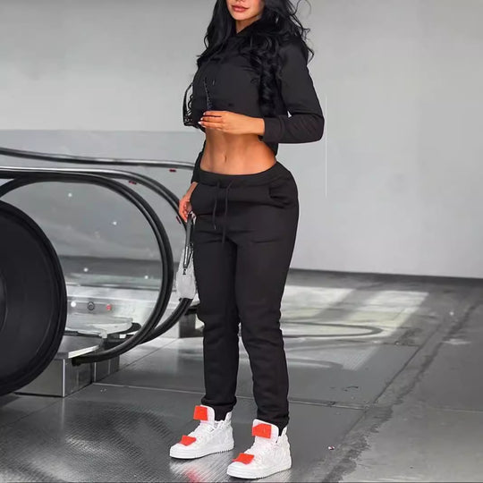 Herren nan sportliches Jogginganzug-Set mit Kapuzenpullover Kängurutasche und schmal zulaufender Jogginghose EB