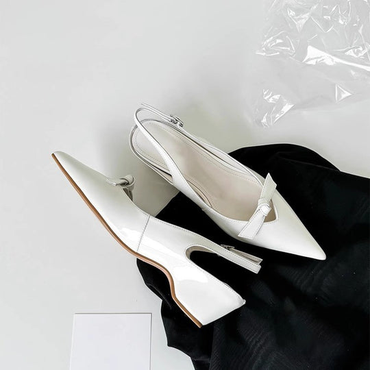 Damen Slingback-Pumps mit eleganter Schleifenverzierung und spitz zulaufendem Design EB